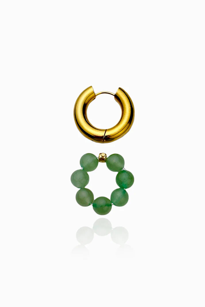 Pendant "Ring of green aventurine beads"