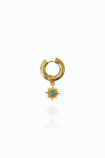 Pendant "Metal star with turquoise"