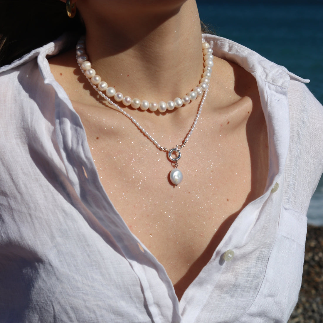 Pendant "Flat pearl"