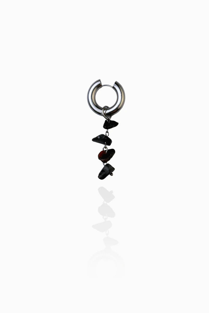 Pendentif "Baguette en miettes d'agate noire"