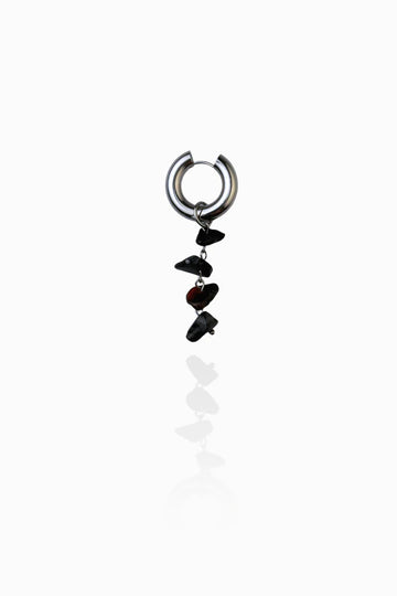Pendentif "Baguette en miettes d'agate noire"