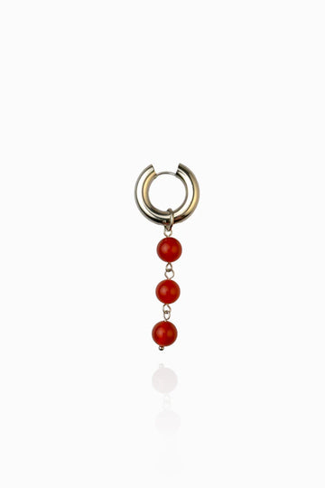 Pendentif "Baguette en perles d'agate rouge"