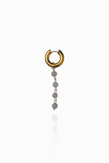 Pendentif "Baguette en perles de quartz rose"